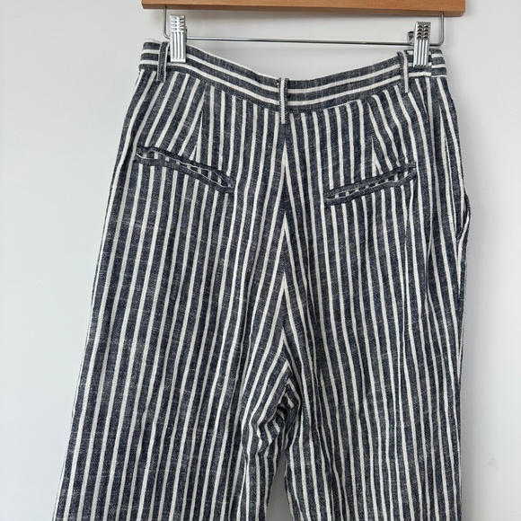 Reformation Black and White Striped Straight Leg Pants - Picture 3 of 4